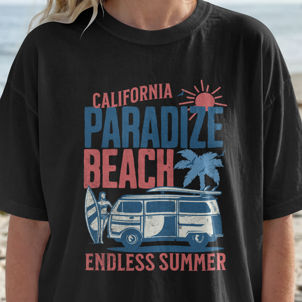Unisex Paradise Beach Oversized Graphic Tee – Endless Summer