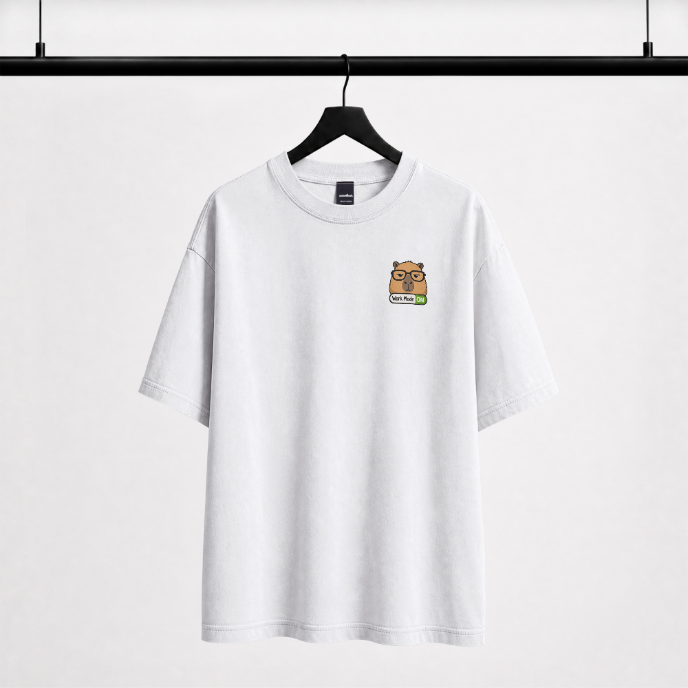 Unisex Work Mode ON Capybara Oversized T-Shirt | Funny Meme Tee